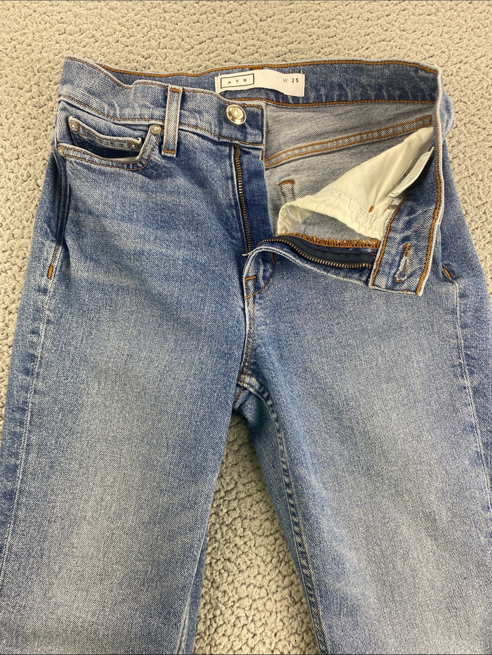 AYR The Yes Yes Yes Straight Ankle Cropped Women's High Rise Jeans  | Size:  25 - Picture 3 of 14